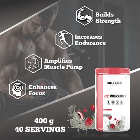 Buy BIGFLEX ESSENTIAL PRE - WORKOUT (LYCHEE) (400GM) - JAR Online & Get ...