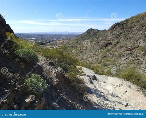 North Mountain Hiking Trails, Phoenix, AZ Stock Image - Image of hill ...