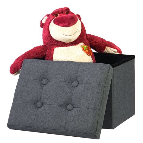 SOYOTA 15 inches Storage Ottoman Cube, Foldable Storage Boxes Footrest ...