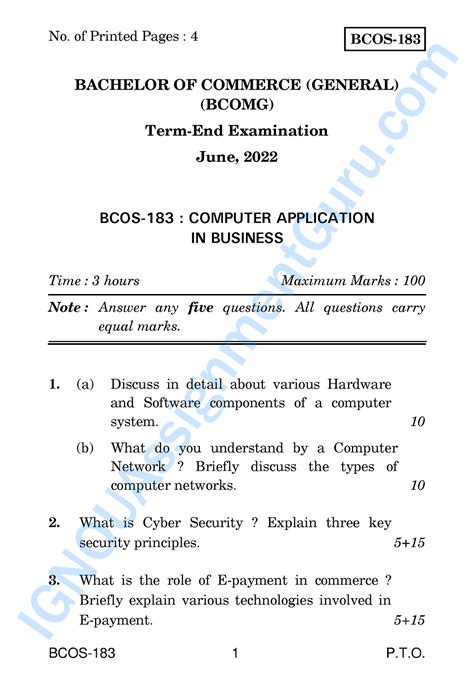BCOS-183 June2010-June2023 Ignouassignment Guru - BCOS-183 1 P.T. BCOS ...