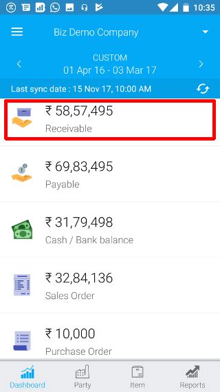 Android: Receivable :: Biz Analyst Docs
