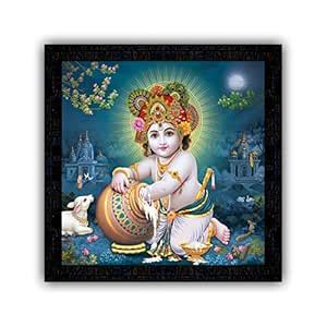 PnF Framed Poster of Krishna Bal (Baby)-20757(13x13inch,Multicolour ...