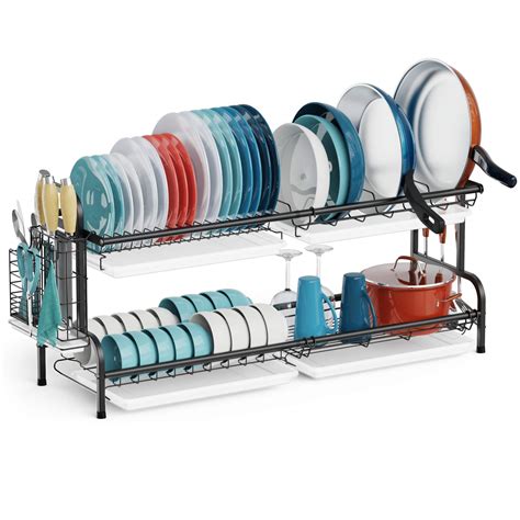 Buy Dish Drying Rack, iSPECLE 2 Tier Dish Rack Large for Pots and Pans ...
