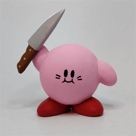 Kirby with a Knife (made out of polymer clay) : r/Kirby