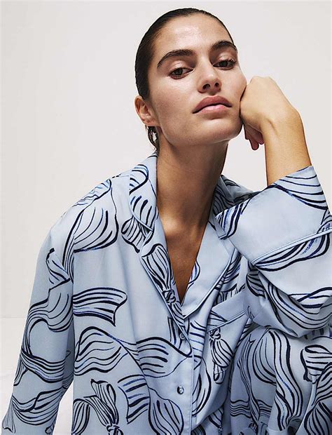 Buy Dream Satin™ Printed Revere Pyjama Set at Marks & Spencer