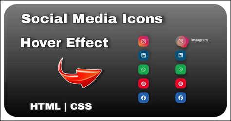 Create Social Media Icons with Hover Effect using HTML CSS