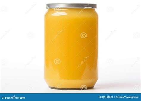 Glass Can of Chicken Broth Isolate on White Background. Close Up Mockup ...