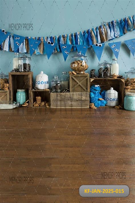Cookie Monster Treats Kids With Floor Backdrop