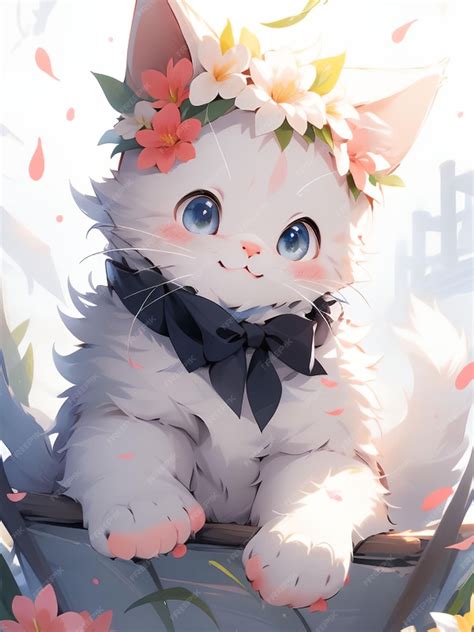 Cute cat anime art styles | Premium AI-generated image