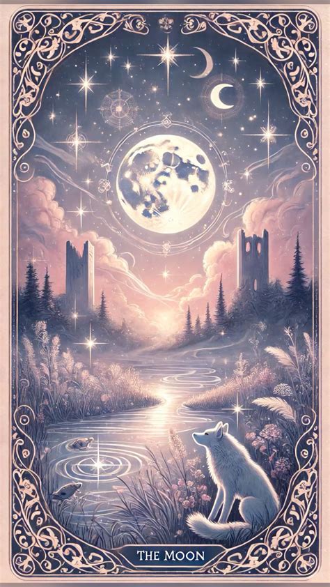 The Moon Card Tarot Wallpaper Romanyic Energy | Arkaplan tasarımları ...