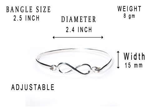 JSAJ 92.5 Sterling Silver Bangle churi Bracelet Infinity bangle adusta ...