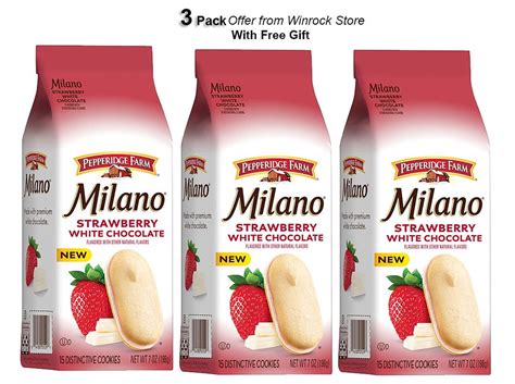 Pepperidge Farm Milano White Chocolate Strawberry Flavored Cookies, 7 ...