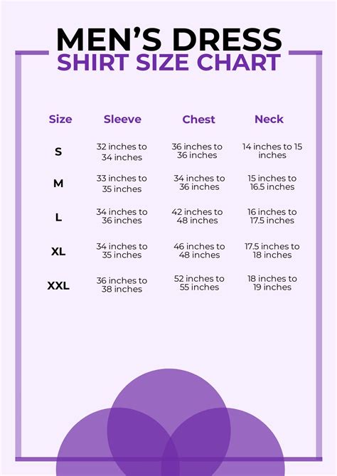 Mens Dress Shirt Sizes Conversion Chart