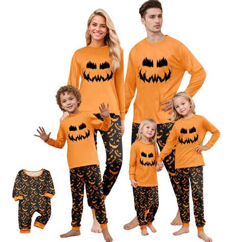 2025 New Halloween Family Pajamas Matching Set, Family Matching Sleepwear Sets, Print Pumpkin ...