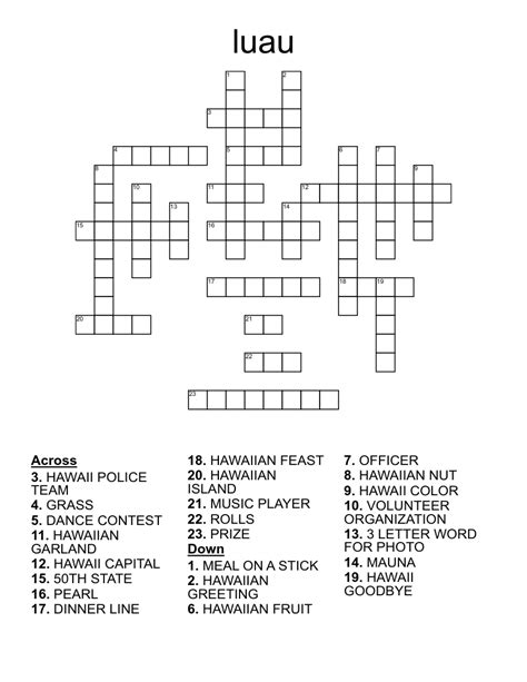 Hawaiian Flower Garland Crossword | Best Flower Site