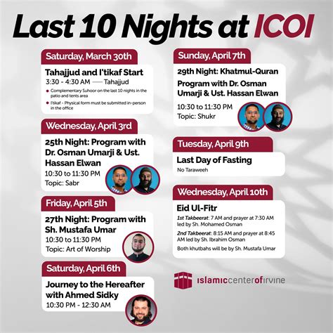 Ramadan 2024 Guide - Islamic Center Of Irvine