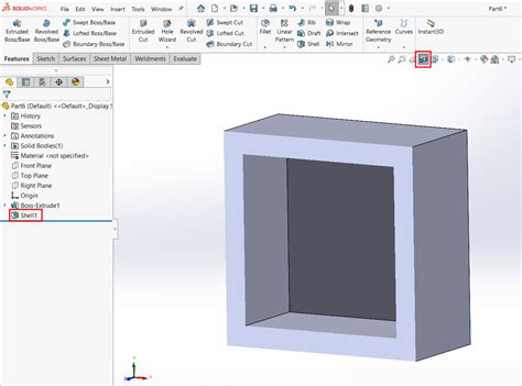 SolidWorks Example Shell 的图像结果