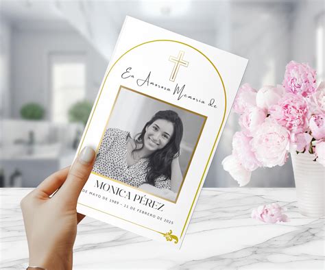 Spanish Funeral Program Template – Editable Bilingual Obituary Pamphlet ...