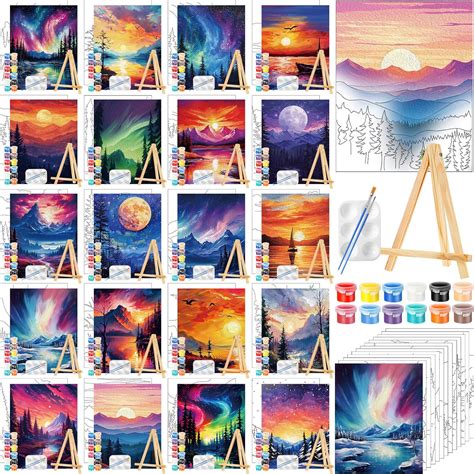 Amazon.com: Zhanmai 20 Pack Pre Drawn Canvas for Painting Drawn Canvas ...