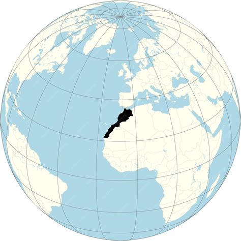 Premium Vector | Moroccos outline prominently displayed in the orthographic projection of the ...