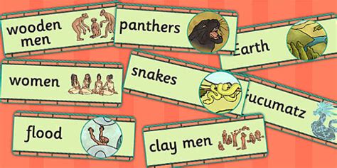 Maya Civilisation Creation Story Word Cards (teacher made)