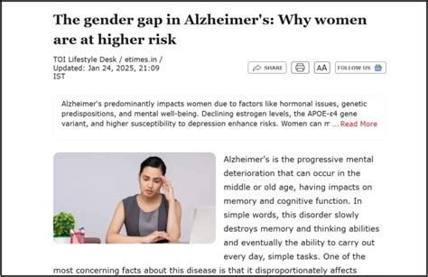 The Gender Gap in Alzheimer’s: Why Women Are at Higher Risk | Artemis ...