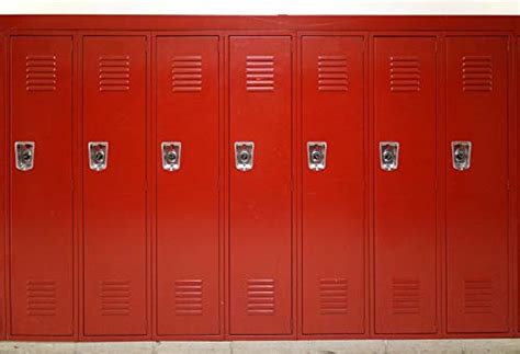 YongFoto 8x6ft Red Locker Backdrop Sports Gym School School Safety ...