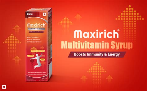 Cipla Maxirich Multivitamin Syrup | Boosts Immunity | Powerhouse of ...
