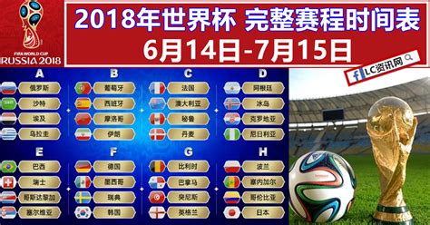 2018世界杯赛程时间表（6月14日-7月15日）