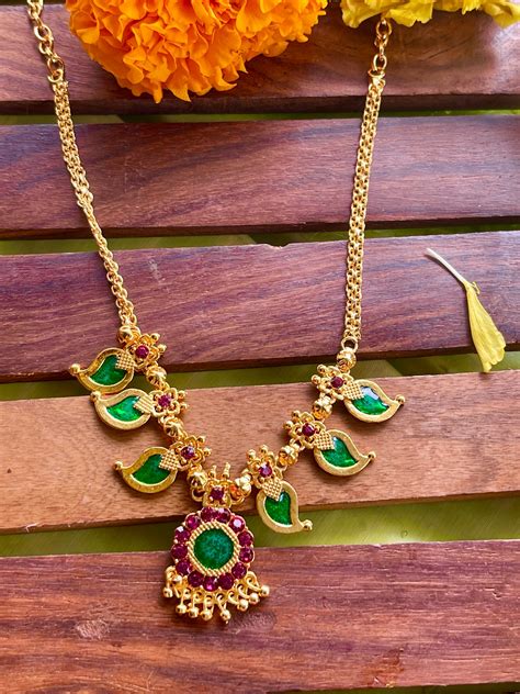 Gold Look Mango Palakka Necklace – Varsha Designers