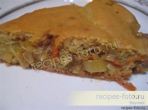 Пирог с капустой на кефире в духовке пошаговый фото рецепт