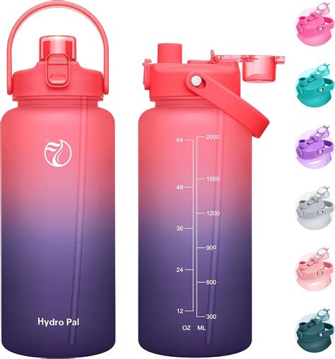 Amazon.com: Unistar Half Gallon Water Bottles with 2 Straws ...