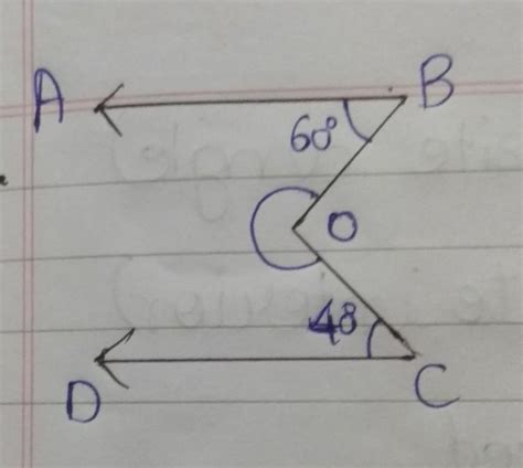 Given AB||CD.Find angle BOC - Brainly.in