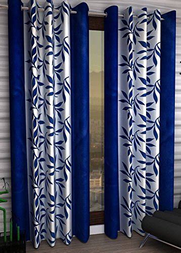 Buy Blexos Polyresin Print Window Curtain (Blue, 5 ft) - Pack of 2 ...