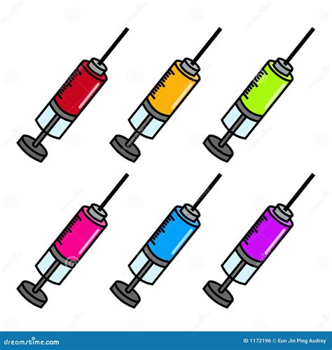 Colourful Syringes stock vector. Illustration of colorful - 1172196