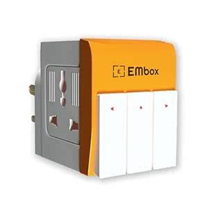 EMBOX 3 Pin Multi Plug Adapter with Individual Switch 3 Pin Plug Socket ...