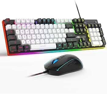 MageGee Gaming Keyboard and Mouse Combo, True RGB Backlit Membrane ...