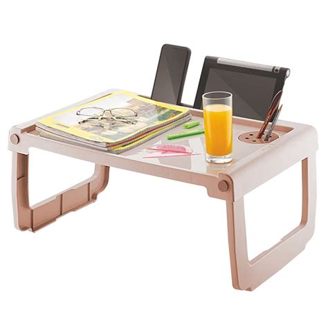 Kuber Industries Multiuses Plastic Study Desk/Laptop Table with Pencil ...