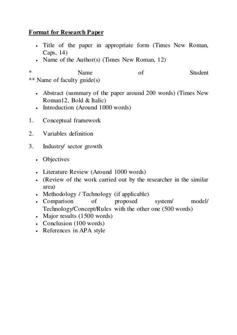 Image result for Research Paper Format Example