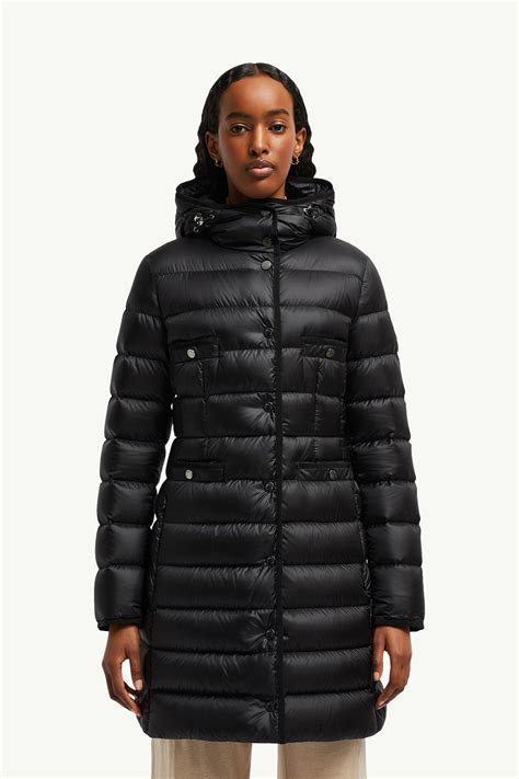 Black Hirma Hooded Long Down Jacket - Long Jackets & Parka for Women ...