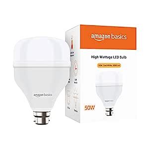 Buy amazon basics - 50W LED Bulb, Cool White (Base B22, Pack of 1 ...