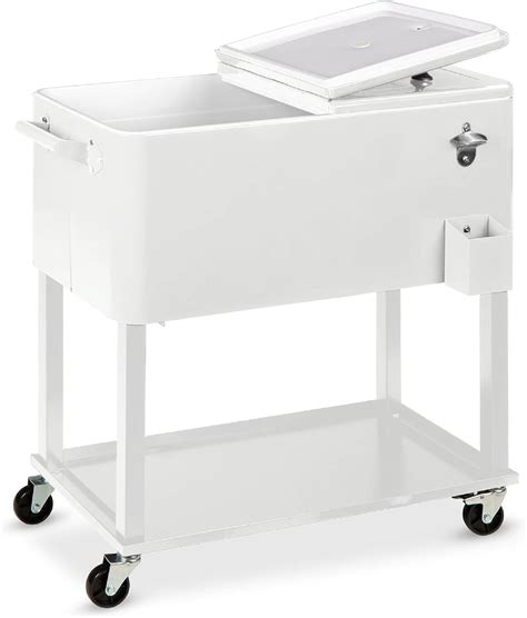 ALDOBF 80-Quart Outdoor Rolling Cooler Cart with Ice Chest – Steel ...