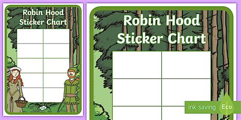 👉 Reward Sticker Chart (Robin Hood) (teacher made)
