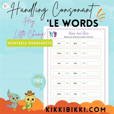 Handling Consonant +le | Free Phonics Printable Worksheets