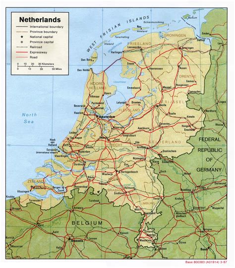 Maps of Holland | Detailed map of Holland in English | Tourist map of the Netherlands | Road map ...