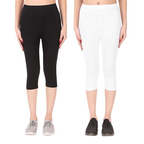 Irana Women Cotton Lycra 3/4th Capri Slim fit 3/4th Leggings : Amazon ...
