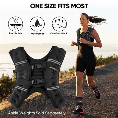 APEXUP Weighted Vest with 5lbs/10lbs/15lbs/20lbs/25lbs/30lbs Weights ...