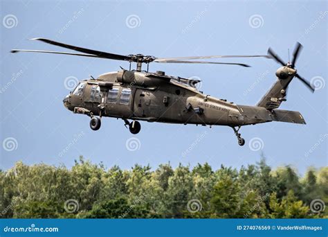 US Army Sikorsky UH-60M Black Hawk Helicopters Arriving at an Air Base ...