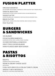 Menu of Onegolf Brewery, Gandipet, Hyderabad | April, 2025