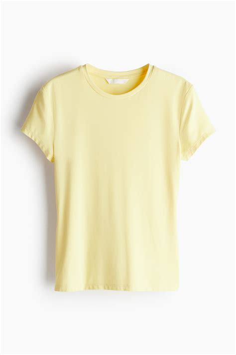 Fitted top - Light yellow - Ladies | H&M IN